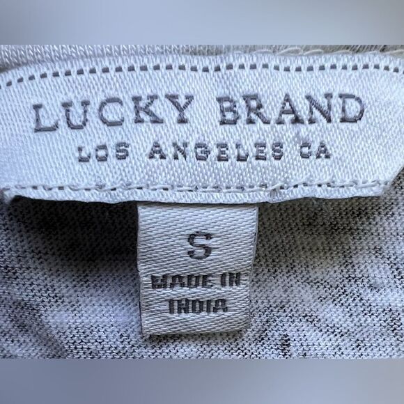 Lucky Brand Short Sleeve Multicolored Abstract Tie Front Top Blouse. Small. - Picture 7 of 8